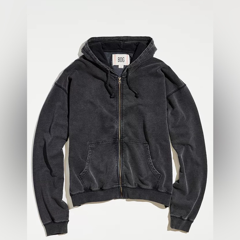 BDG Charcoal Zip-Up Hoodie